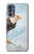 W3843 Bald Eagle On Ice Hülle Schutzhülle Taschen und Leder Flip für Motorola Moto G62 5G