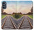 W3866 Railway Straight Train Track Hülle Schutzhülle Taschen und Leder Flip für Motorola Moto G62 5G