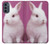 W3870 Cute Baby Bunny Hülle Schutzhülle Taschen und Leder Flip für Motorola Moto G62 5G