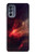 W3897 Red Nebula Space Hülle Schutzhülle Taschen und Leder Flip für Motorola Moto G62 5G