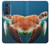 W3497 Green Sea Turtle Hülle Schutzhülle Taschen und Leder Flip für Motorola Edge 30