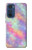 W3706 Pastel Rainbow Galaxy Pink Sky Hülle Schutzhülle Taschen und Leder Flip für Motorola Edge 30