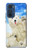 W3794 Arctic Polar Bear and Seal Paint Hülle Schutzhülle Taschen und Leder Flip für Motorola Edge 30