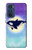 W3807 Killer Whale Orca Moon Pastel Fantasy Hülle Schutzhülle Taschen und Leder Flip für Motorola Edge 30
