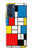 W3814 Piet Mondrian Line Art Composition Hülle Schutzhülle Taschen und Leder Flip für Motorola Edge 30