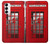 W0058 British Red Telephone Box Hülle Schutzhülle Taschen und Leder Flip für Samsung Galaxy S23