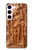 W1307 Fish Wood Carving Graphic Printed Hülle Schutzhülle Taschen und Leder Flip für Samsung Galaxy S23