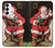 W1417 Santa Claus Merry Xmas Hülle Schutzhülle Taschen und Leder Flip für Samsung Galaxy S23