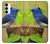 W3839 Bluebird of Happiness Blue Bird Hülle Schutzhülle Taschen und Leder Flip für Samsung Galaxy S23