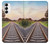 W3866 Railway Straight Train Track Hülle Schutzhülle Taschen und Leder Flip für Samsung Galaxy S23