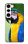 W3888 Macaw Face Bird Hülle Schutzhülle Taschen und Leder Flip für Samsung Galaxy S23