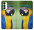 W3888 Macaw Face Bird Hülle Schutzhülle Taschen und Leder Flip für Samsung Galaxy S23