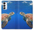 W3898 Sea Turtle Hülle Schutzhülle Taschen und Leder Flip für Samsung Galaxy S23