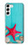 W3428 Aqua Wood Starfish Shell Hülle Schutzhülle Taschen und Leder Flip für Samsung Galaxy S23 Plus