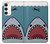 W3825 Cartoon Shark Sea Diving Hülle Schutzhülle Taschen und Leder Flip für Samsung Galaxy S23 Plus