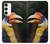 W3876 Colorful Hornbill Hülle Schutzhülle Taschen und Leder Flip für Samsung Galaxy S23 Plus