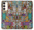 W3879 Retro Music Doodle Hülle Schutzhülle Taschen und Leder Flip für Samsung Galaxy S23 Plus