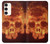 W3881 Fire Skull Hülle Schutzhülle Taschen und Leder Flip für Samsung Galaxy S23 Plus