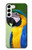 W3888 Macaw Face Bird Hülle Schutzhülle Taschen und Leder Flip für Samsung Galaxy S23 Plus