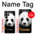 W1072 Panda Bear Hülle Schutzhülle Taschen und Leder Flip für Samsung Galaxy S23 Ultra