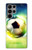 W3844 Glowing Football Soccer Ball Hülle Schutzhülle Taschen und Leder Flip für Samsung Galaxy S23 Ultra