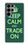 W3862 Keep Calm and Trade On Hülle Schutzhülle Taschen und Leder Flip für Samsung Galaxy S23 Ultra