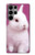 W3870 Cute Baby Bunny Hülle Schutzhülle Taschen und Leder Flip für Samsung Galaxy S23 Ultra