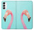 W3708 Pink Flamingo Hülle Schutzhülle Taschen und Leder Flip für Samsung Galaxy A14 5G