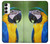 W3888 Macaw Face Bird Hülle Schutzhülle Taschen und Leder Flip für Samsung Galaxy A14 5G