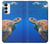 W3898 Sea Turtle Hülle Schutzhülle Taschen und Leder Flip für Samsung Galaxy A14 5G