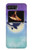 W3807 Killer Whale Orca Moon Pastel Fantasy Hülle Schutzhülle Taschen und Leder Flip für Motorola Moto Razr 2022