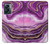 W3896 Purple Marble Gold Streaks Hülle Schutzhülle Taschen und Leder Flip für OnePlus Nord N300