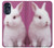 W3870 Cute Baby Bunny Hülle Schutzhülle Taschen und Leder Flip für Motorola Moto G 5G (2023)