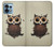 W0360 Coffee Owl Hülle Schutzhülle Taschen und Leder Flip für Motorola Edge+ (2023), X40, X40 Pro, Edge 40 Pro