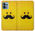 W1145 Yellow Mustache Sun Hülle Schutzhülle Taschen und Leder Flip für Motorola Edge+ (2023), X40, X40 Pro, Edge 40 Pro