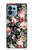 W2727 Vintage Rose Pattern Hülle Schutzhülle Taschen und Leder Flip für Motorola Edge+ (2023), X40, X40 Pro, Edge 40 Pro
