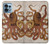 W2801 Vintage Octopus Hülle Schutzhülle Taschen und Leder Flip für Motorola Edge+ (2023), X40, X40 Pro, Edge 40 Pro