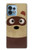 W2825 Cute Cartoon Raccoon Hülle Schutzhülle Taschen und Leder Flip für Motorola Edge+ (2023), X40, X40 Pro, Edge 40 Pro