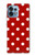W2951 Red Polka Dots Hülle Schutzhülle Taschen und Leder Flip für Motorola Edge+ (2023), X40, X40 Pro, Edge 40 Pro