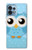 W3029 Cute Blue Owl Hülle Schutzhülle Taschen und Leder Flip für Motorola Edge+ (2023), X40, X40 Pro, Edge 40 Pro