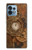 W3401 Clock Gear Steampunk Hülle Schutzhülle Taschen und Leder Flip für Motorola Edge+ (2023), X40, X40 Pro, Edge 40 Pro