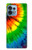 W3422 Tie Dye Hülle Schutzhülle Taschen und Leder Flip für Motorola Edge+ (2023), X40, X40 Pro, Edge 40 Pro