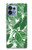 W3457 Paper Palm Monstera Hülle Schutzhülle Taschen und Leder Flip für Motorola Edge+ (2023), X40, X40 Pro, Edge 40 Pro