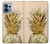 W3490 Gold Pineapple Hülle Schutzhülle Taschen und Leder Flip für Motorola Edge+ (2023), X40, X40 Pro, Edge 40 Pro