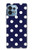 W3533 Blue Polka Dot Hülle Schutzhülle Taschen und Leder Flip für Motorola Edge+ (2023), X40, X40 Pro, Edge 40 Pro