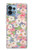 W3688 Floral Flower Art Pattern Hülle Schutzhülle Taschen und Leder Flip für Motorola Edge+ (2023), X40, X40 Pro, Edge 40 Pro