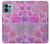 W3710 Pink Love Heart Hülle Schutzhülle Taschen und Leder Flip für Motorola Edge+ (2023), X40, X40 Pro, Edge 40 Pro