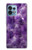 W3713 Purple Quartz Amethyst Graphic Printed Hülle Schutzhülle Taschen und Leder Flip für Motorola Edge+ (2023), X40, X40 Pro, Edge 40 Pro