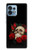 W3753 Dark Gothic Goth Skull Roses Hülle Schutzhülle Taschen und Leder Flip für Motorola Edge+ (2023), X40, X40 Pro, Edge 40 Pro