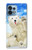 W3794 Arctic Polar Bear and Seal Paint Hülle Schutzhülle Taschen und Leder Flip für Motorola Edge+ (2023), X40, X40 Pro, Edge 40 Pro